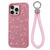 iPhone 17 Pro Glitter Bow Case With Strap Lanyard Cover