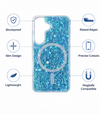 S25/S24 MagSafe Glitter Shockproof Phone Case For Samsung S25 S24 Luxury  Sparkle Cover