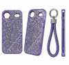 iPhone 17 Air Lavender Glitter Phone Case with Wrist Strap Shockproof Slim Protective Cover Anti Scratch Raised Edge Case