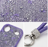 iPhone 17 Air Lavender Glitter Phone Case with Wrist Strap Shockproof Slim Protective Cover Anti Scratch Raised Edge Case
