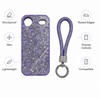 iPhone 17 Air Lavender Glitter Phone Case with Wrist Strap Shockproof Slim Protective Cover Anti Scratch Raised Edge Case