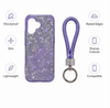 iPhone 17 Lavender Glitter Phone Case with Wrist Strap Shockproof Slim Protective Cover Anti Scratch Raised Edge Case