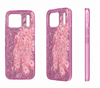 Luxury Pink Glitter Feather Wrist Strap Shockproof Phone Case for iPhone 17 Pro