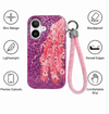 Luxury Pink Glitter Feather Wrist Strap Shockproof Phone Case for iPhone 17