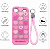 iPhone 17 Air Pink Glitter Heart Wrist Strap Slim Protective Case Cover