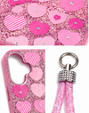 iPhone 17 Pink Glitter Heart Wrist Strap Shockproof Phone Case Cover