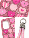iPhone 14 Pink Glitter Heart Glitter Shockproof Protective Case